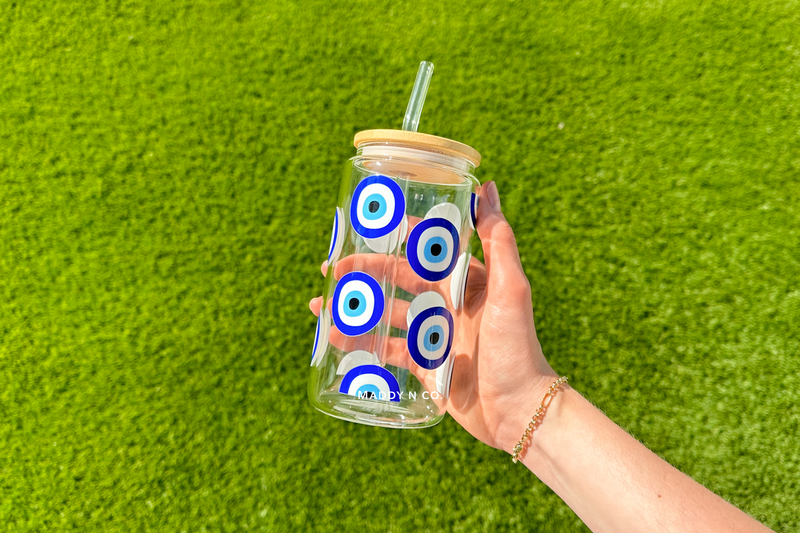 Evil Eye Soda Can Glass