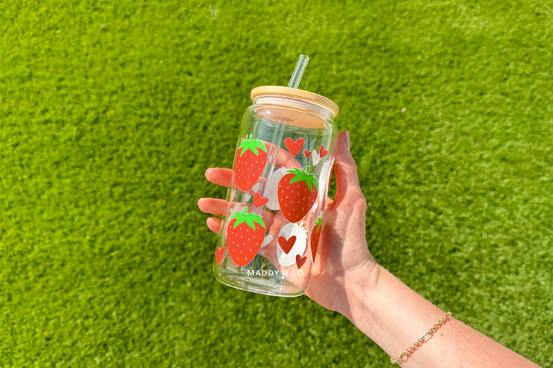 Strawberry Soda Can Glass